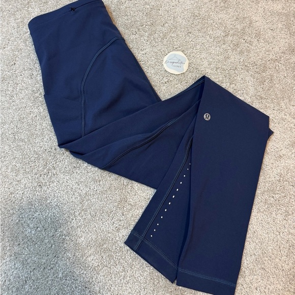 lululemon athletica Pants - Lululemon Mineral Blue Reflective Align Leggings (Pockets) Back Zipper